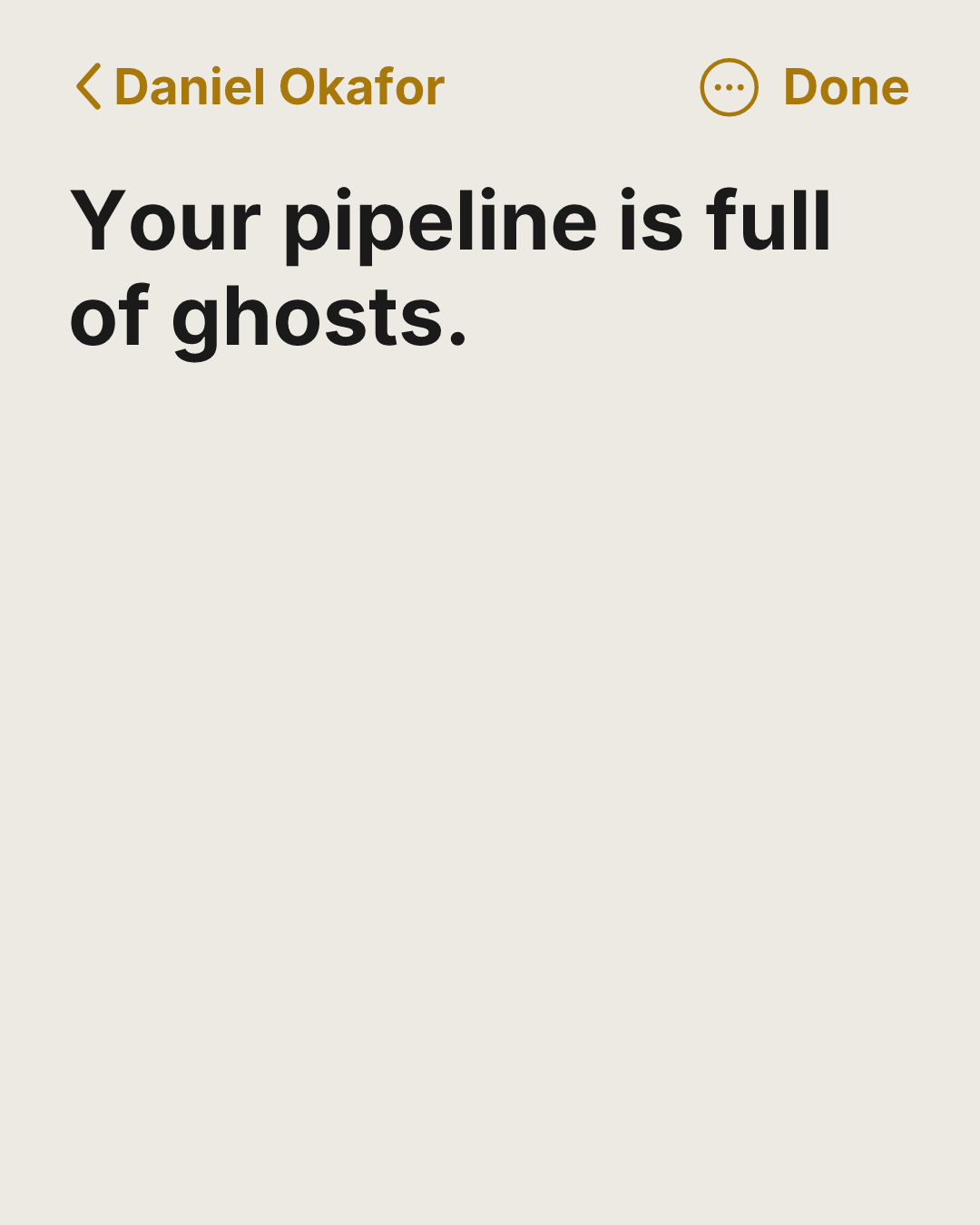 B2B sales consultant carousel cover: Your pipeline is full of ghosts.