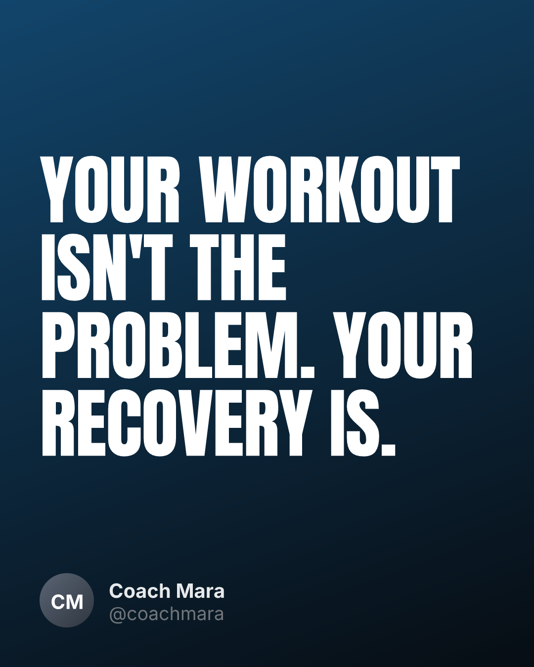 Fitness coach carousel cover: Your workout isn't the problem. Your recovery is.