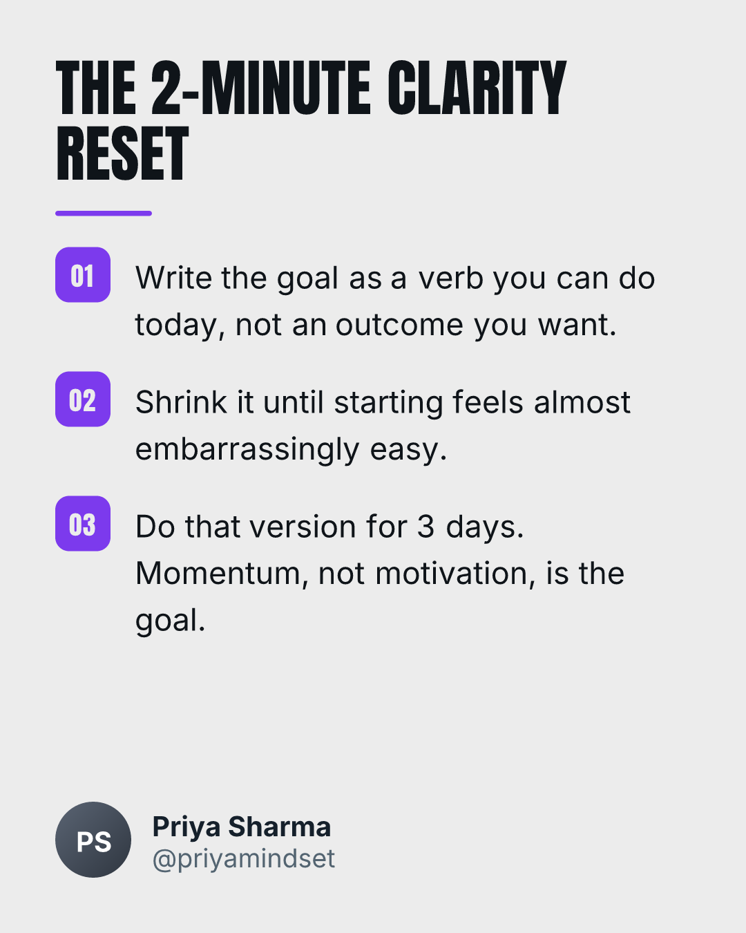 Mindset coach carousel, slide 4 of 6 (list card)